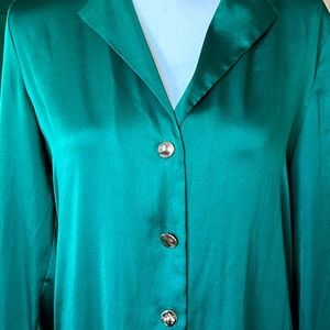 Zara green satin shirt dress size XS
